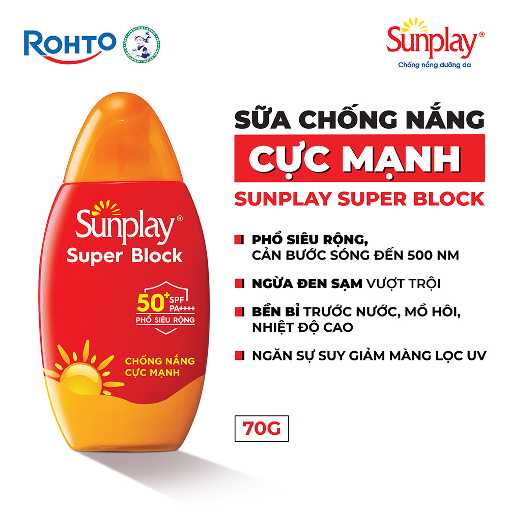 Kem chống nắng Sunplay cực mạnh dạng sữa Sunplay Super Block SPF 81, PA++++ 70g