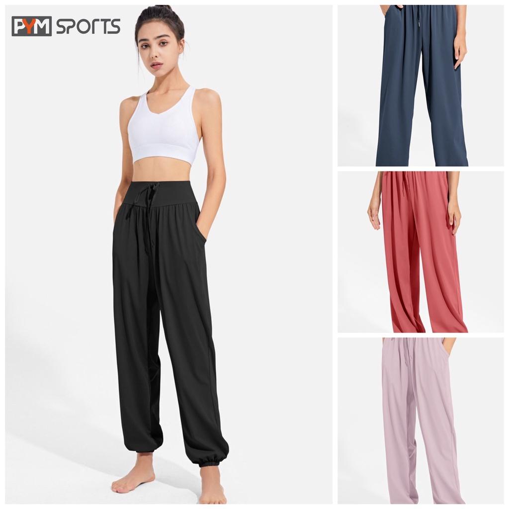 Quần Jogger tập gym, yoga nữ PYM0T010, chất liệu co giãn 4 chiều - 4 màu đen, hồng, xanh, cam