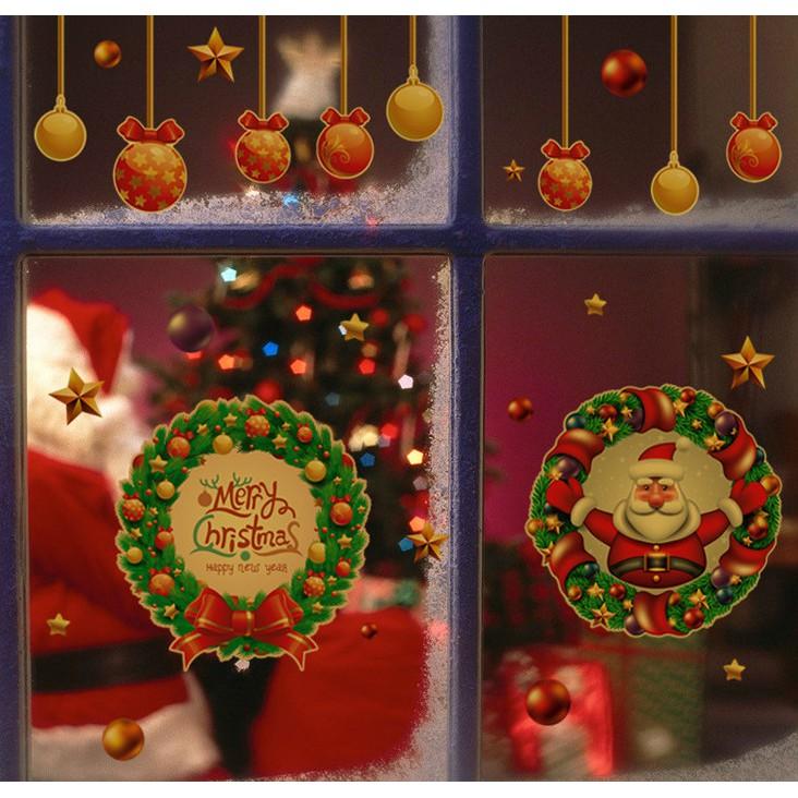 Decal trang trí noel vòng nguyệt quế ấn tượng