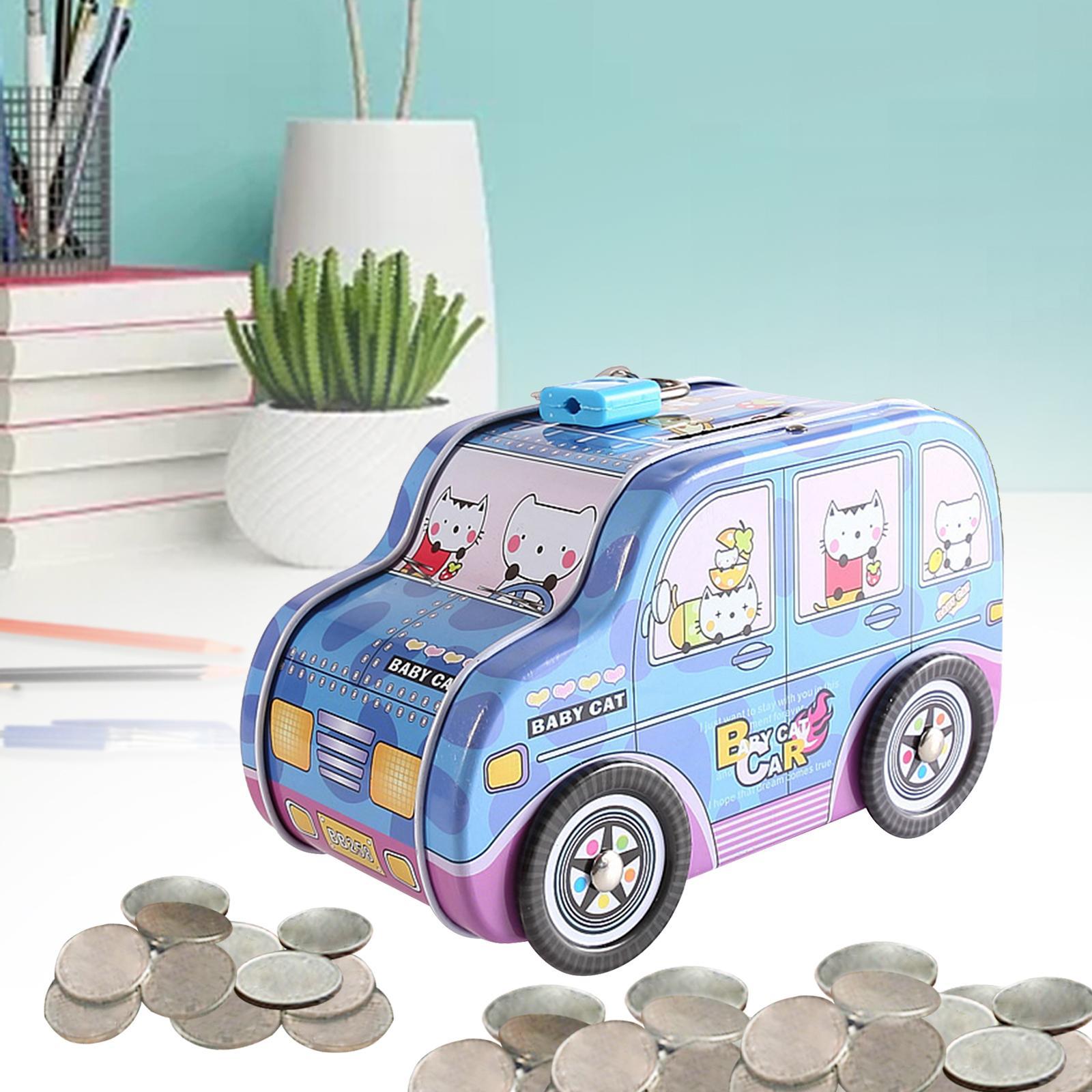 Money Box Exquisite cars money Saving Box for Desktop Office Living Room Blue