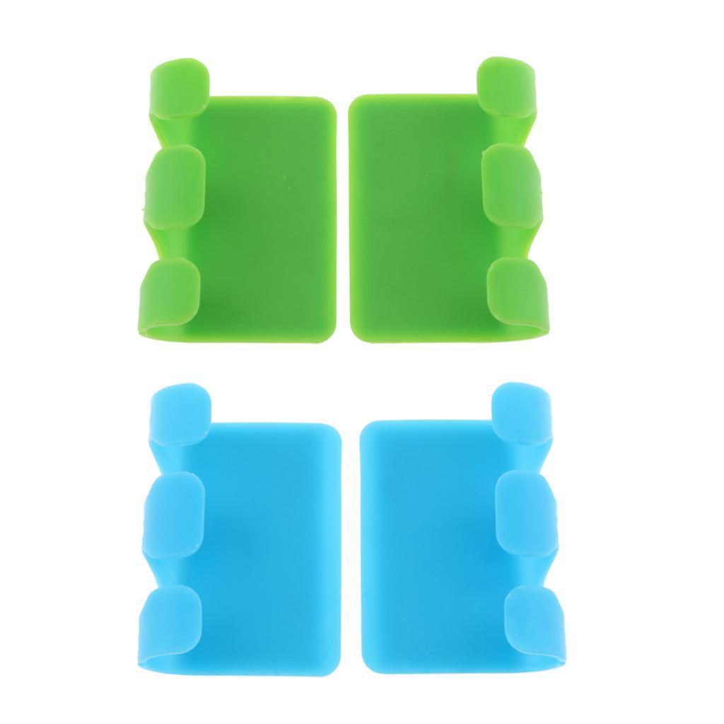 2pcs Adhesive ABS Holder Hanger Power Plug Cable Key Hook Green