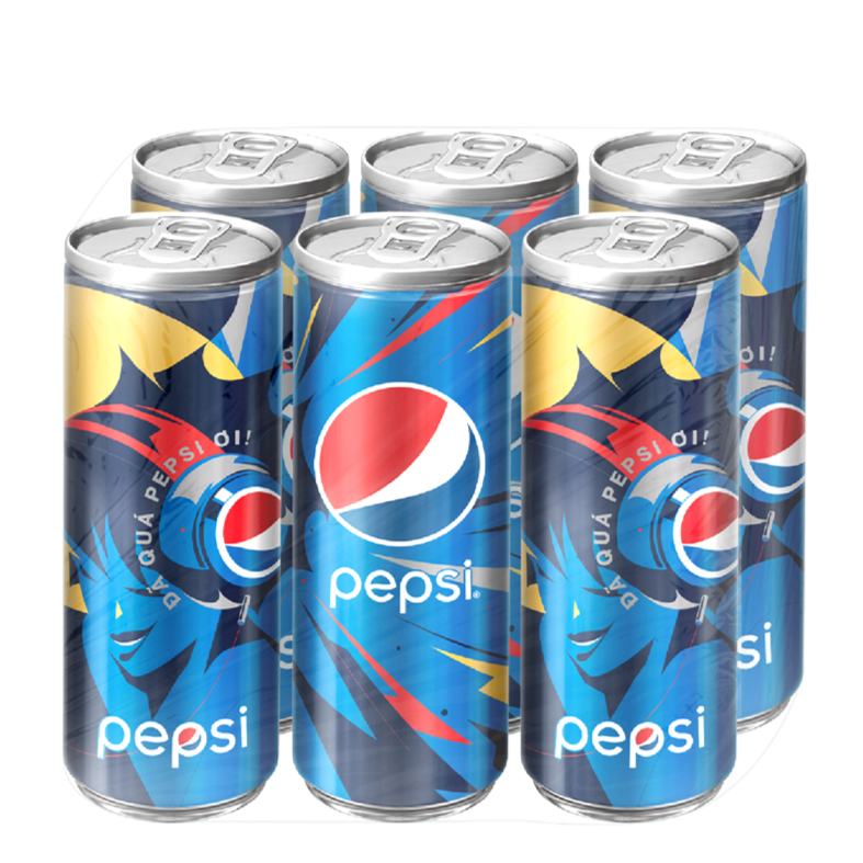 Lốc 6 Lon Nước Ngọt Có Gaz Pepsi