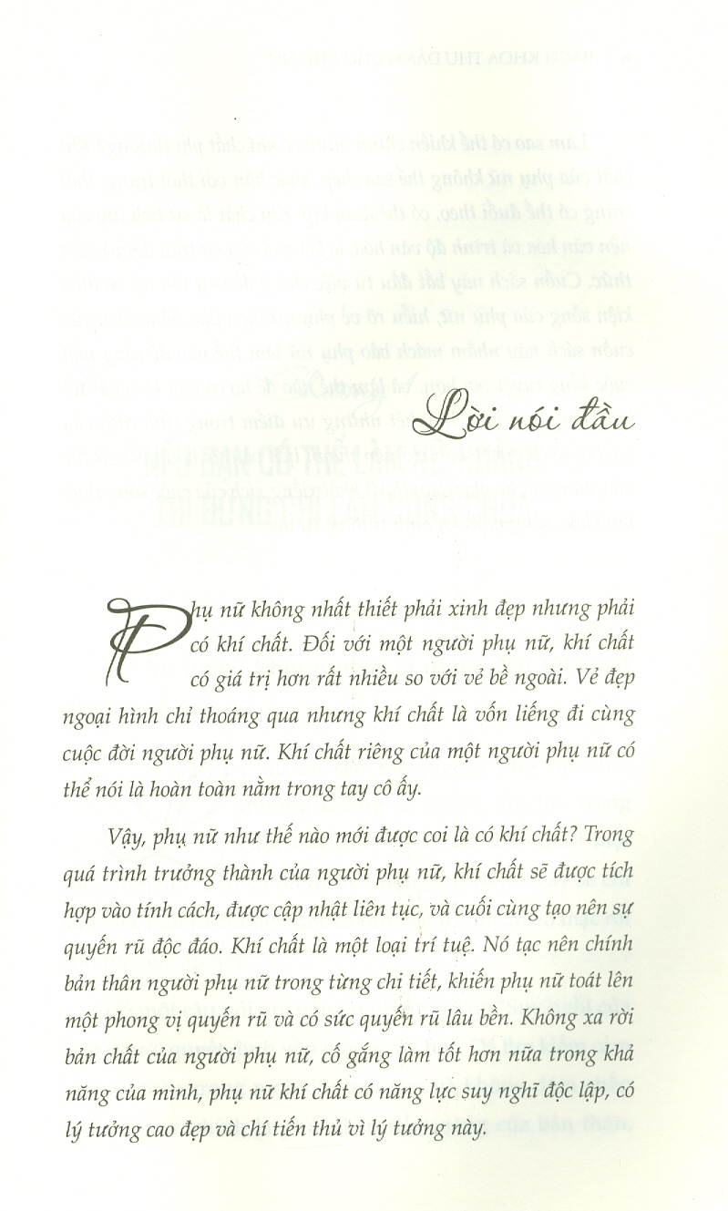 BÁCH KHOA THƯ DÀNH CHO PHỤ NỮ - Phụ Nữ Đẹp Ở Khí Chất – Thanh Hương biên soạn – Liên Việt Books – NXB Văn Học