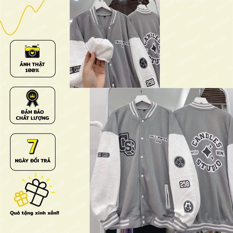 Áo bomber 2020 xám ảnh thật unisex
