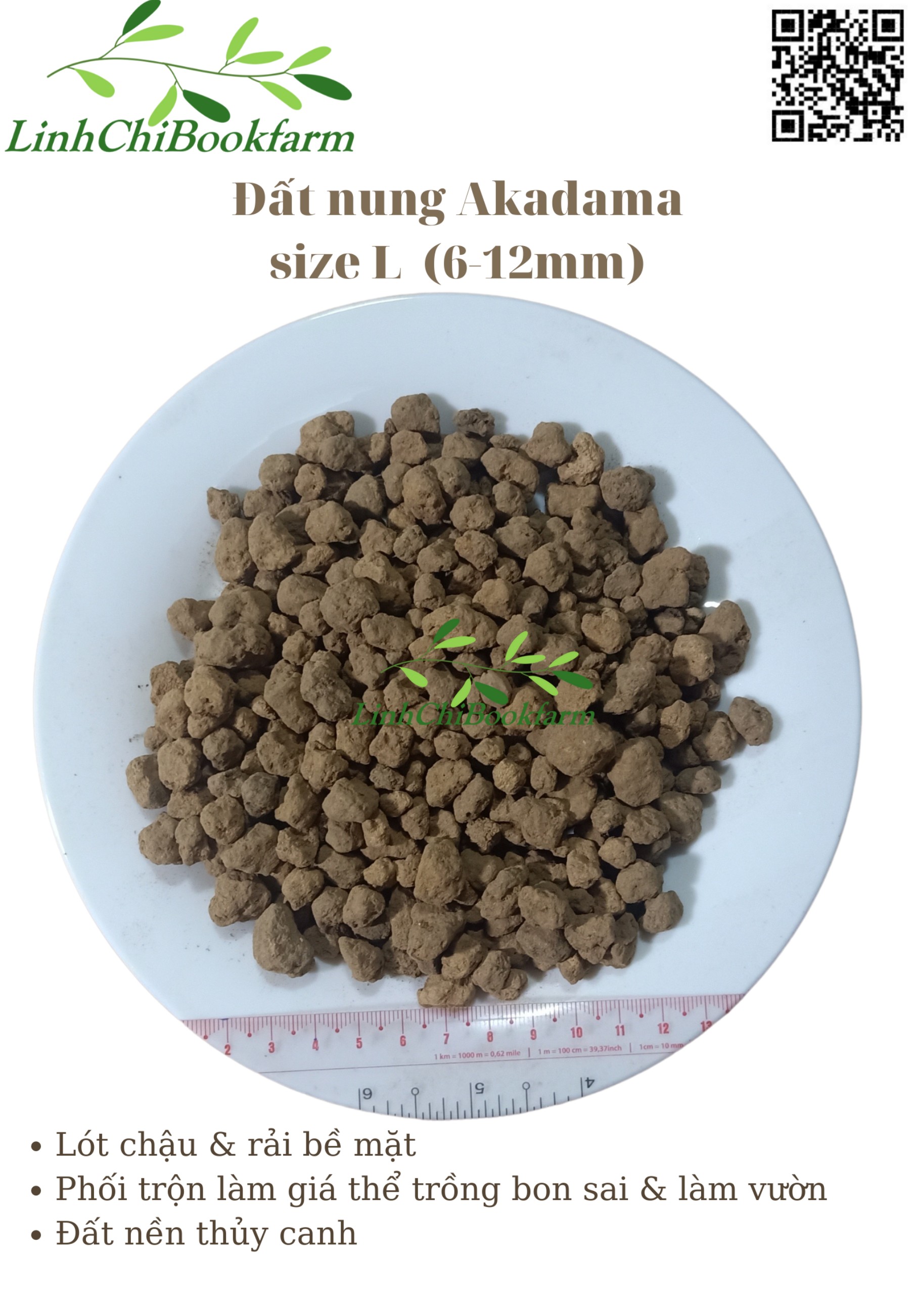 Đất nung Akadama Ryusen size L - giá thể cho sen đá, xương rồng, bonsai, thủy canh