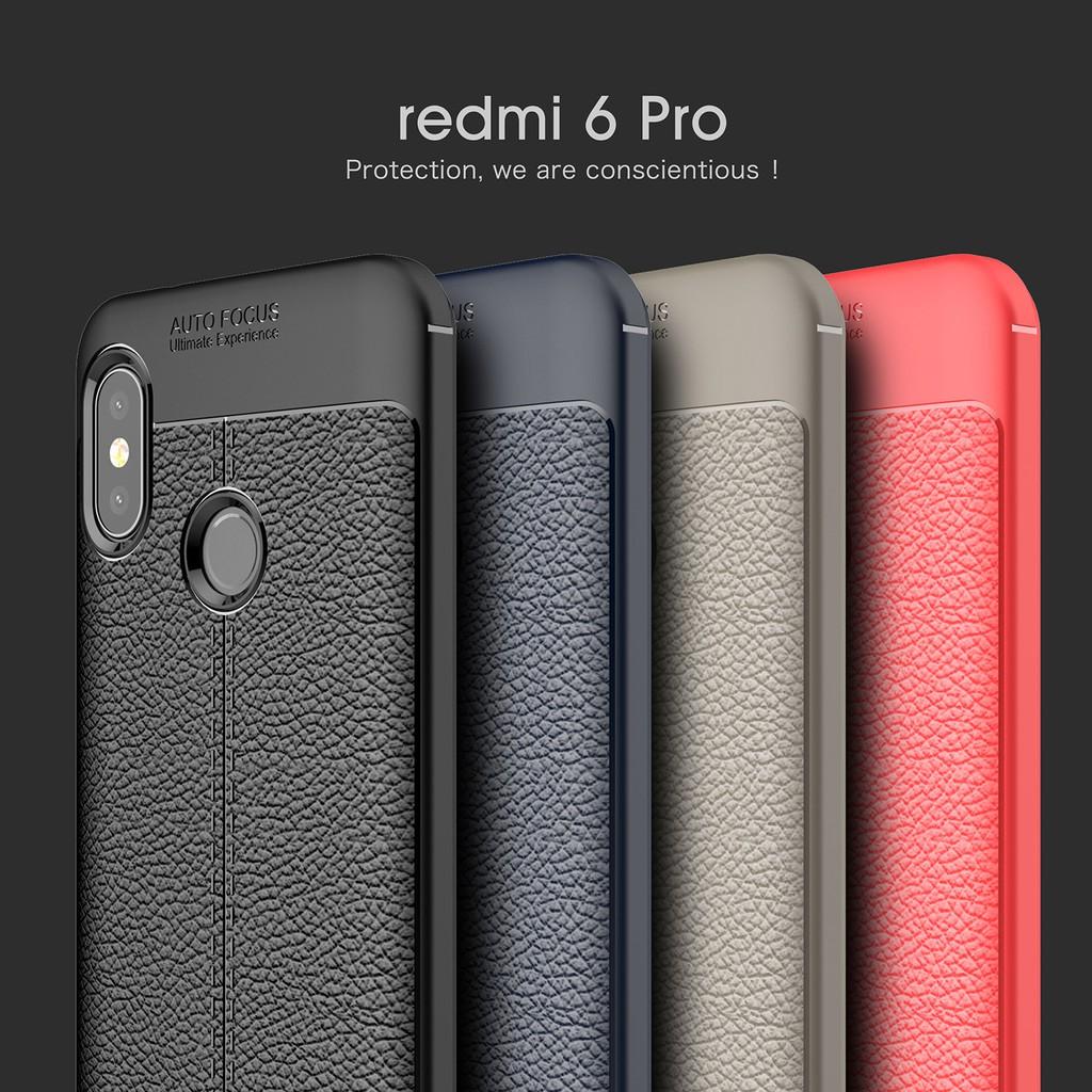 Ốp lưng Xiaomi Redmi 6 Pro silicon giả da Auto Focus