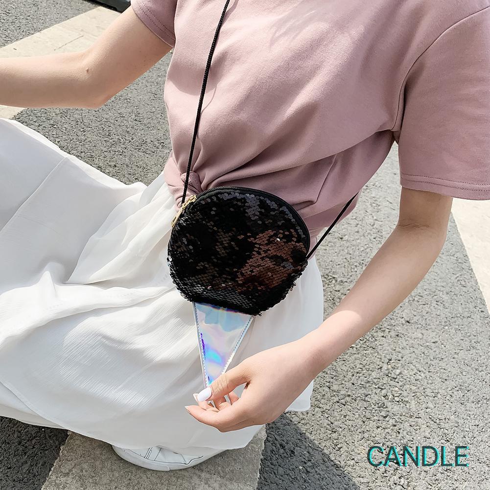 Túi Đeo Chéo Đính Sequin Lấp Lánh Hình Que Kem Xinh Xắn Dành Cho Nữ