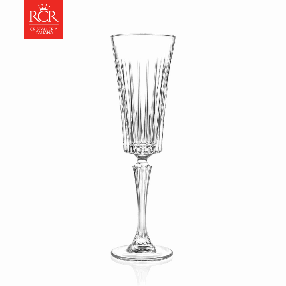 Bộ 06 Ly Vang Thuỷ Tinh Pha Lê Ý RCR - Timeless Flute Goblet 210 ml