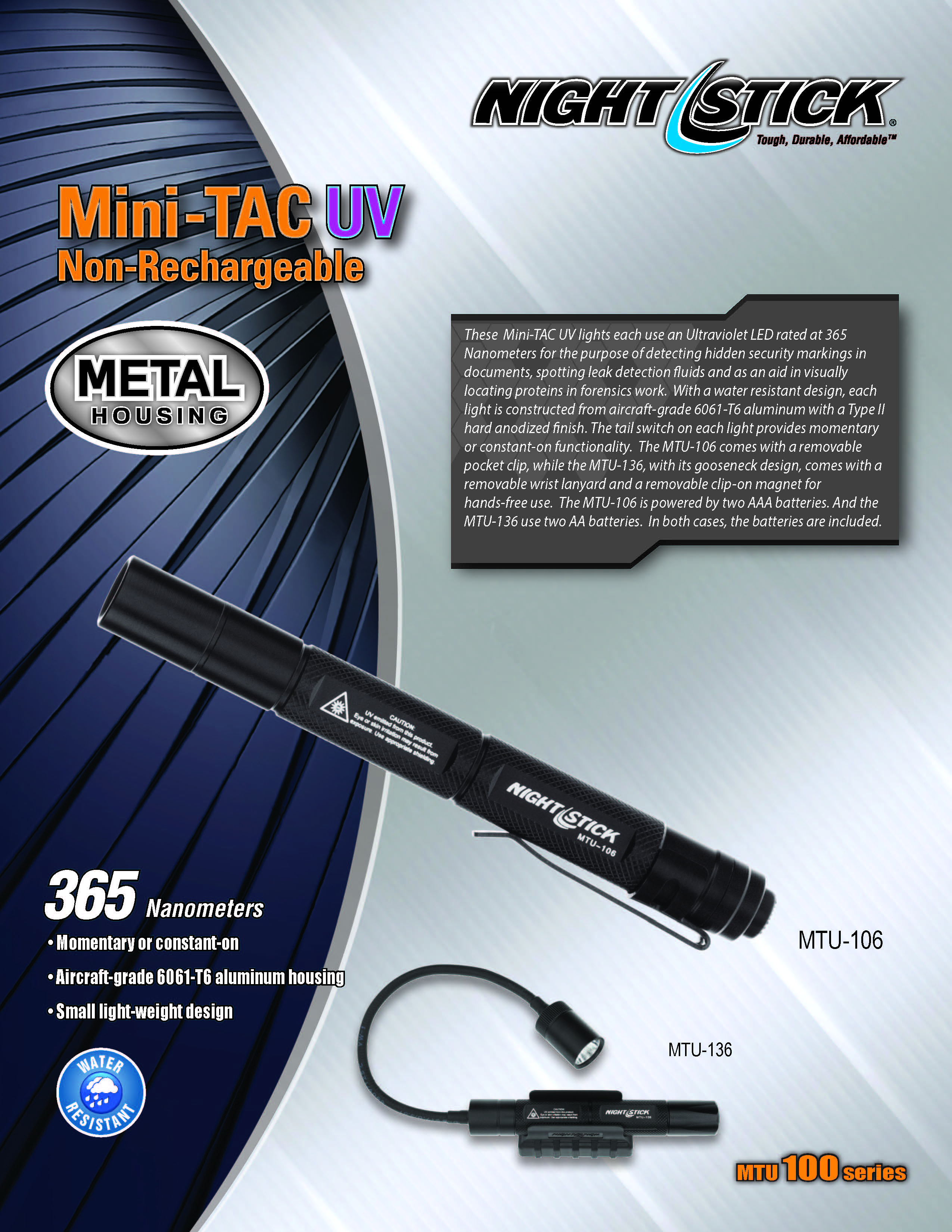 Đèn LED Mini TAC UV - Hãng Nighsick - Code MT106 - Bao Gồm Pin AAA