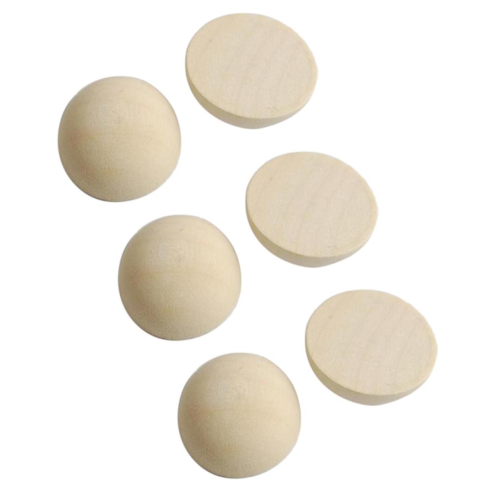 2x100Pcs Half Ball Natural Unfinished Wood for Jewelry Making DIY Craft 15mm