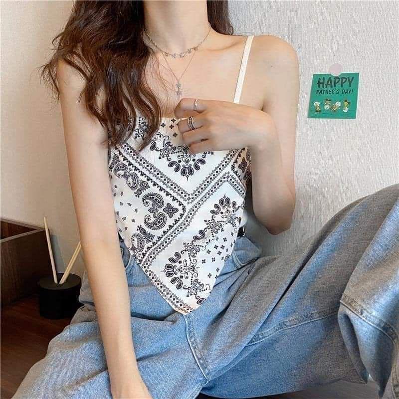 Áo Hai Dây Thổ Cẩm Vintage Nữ |