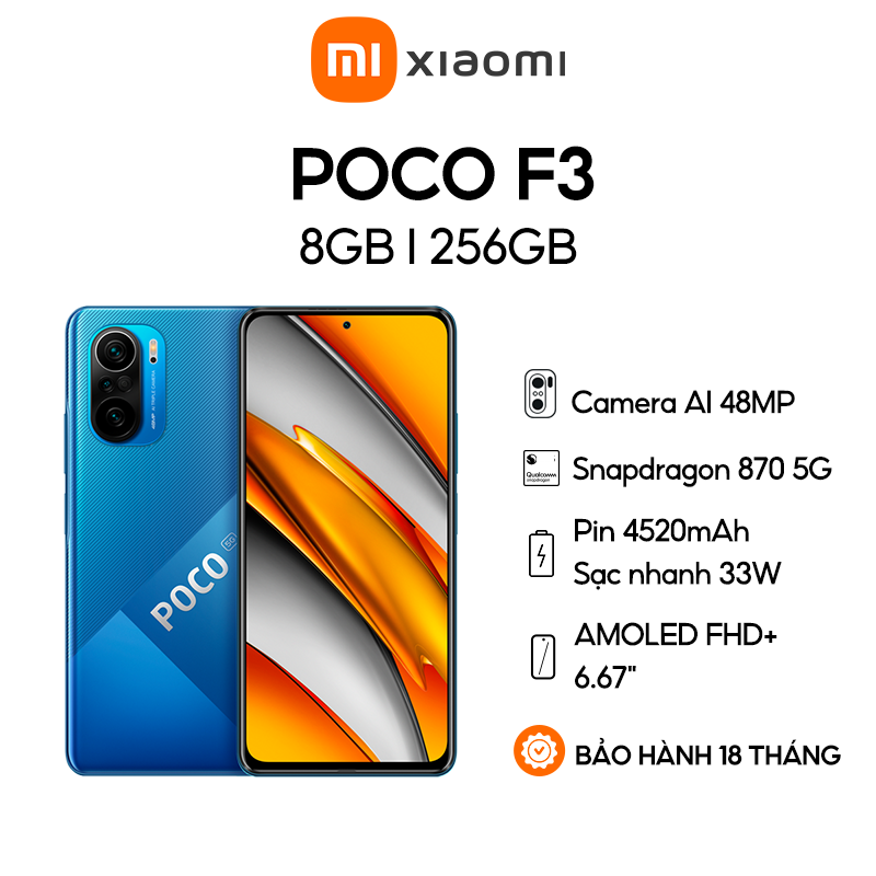 Điện Thoại Thông Minh Xiaomi Poco F3 8GB l 256GB - Hàng Chính Hãng