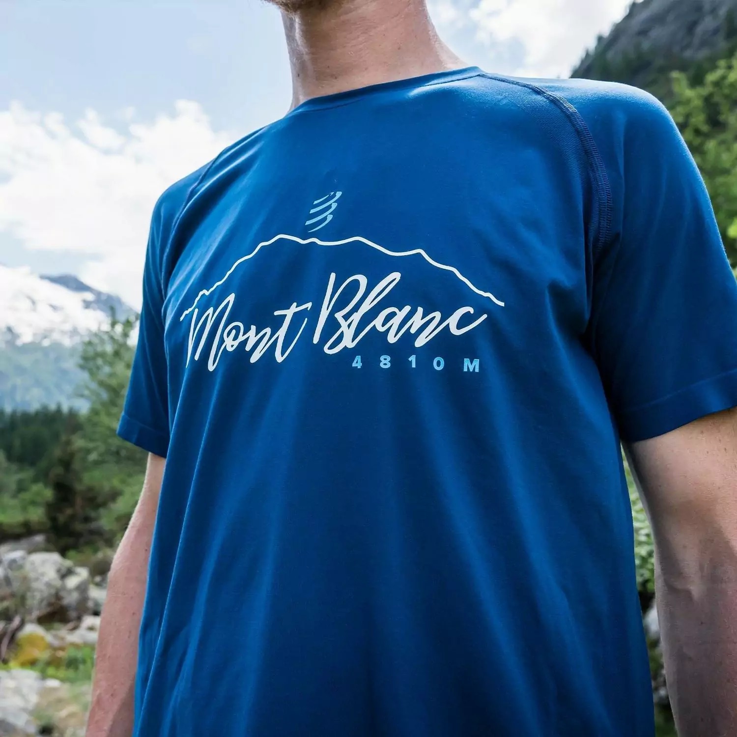 Áo chạy bộ nam Compressport Training T-Shirt – Mont Blanc