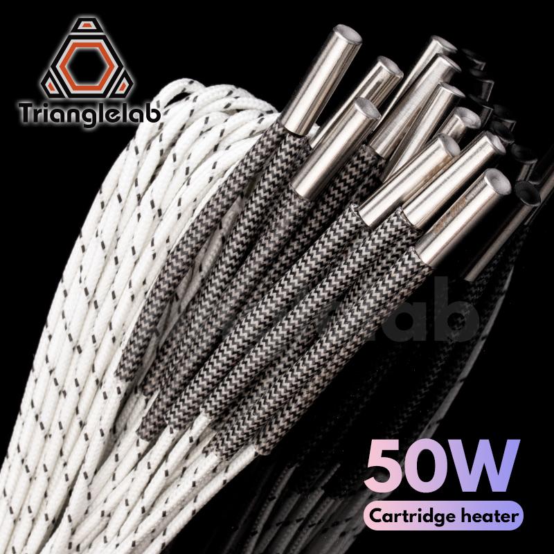 Máy in 3D Trianglelab 6*20 mm 12V / 24V 50W Hộp đựng nóng với cáp 100cm cho máy in 3D cho V6 Hotend Volcano MK8 MK9