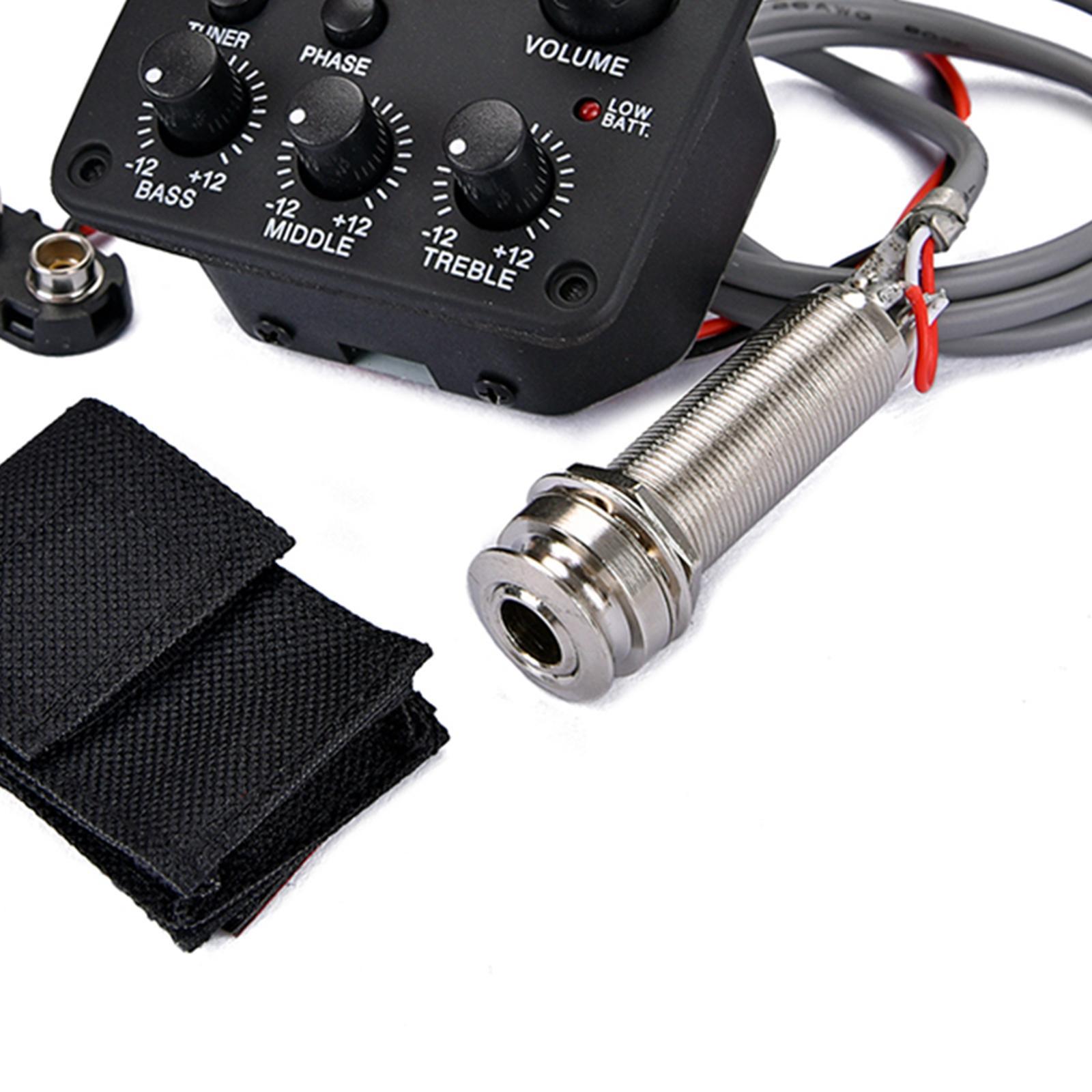Acoustic Guitar Pickups 3-Bands EQ Equalizer Tuner Preamp Piezo Pickup