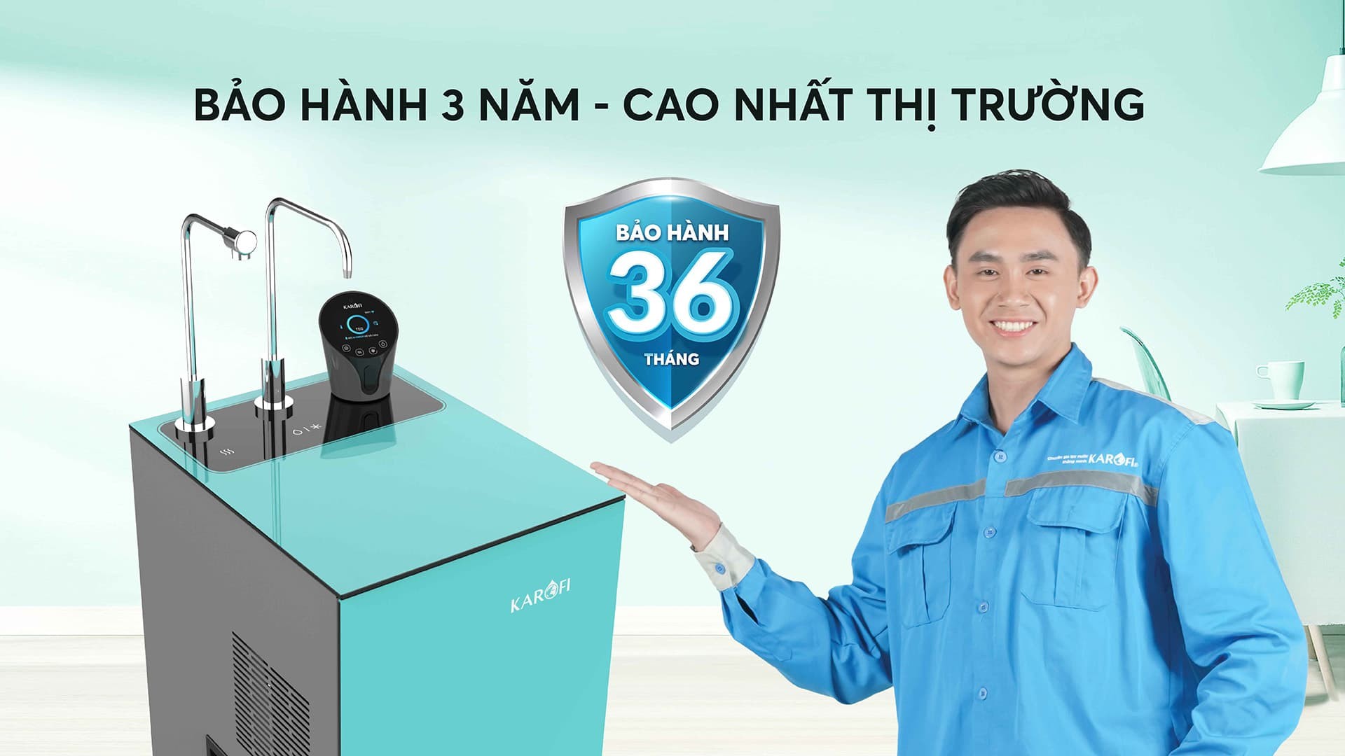 Máy lọc nước nóng lạnh Karofi KAD-N91 10 lõi Smax hàng chính hãng