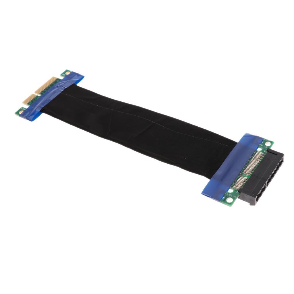 PCI-E 4X Riser Card Extender Flexible Ribbon Cable 15cm Converter 64Pin
