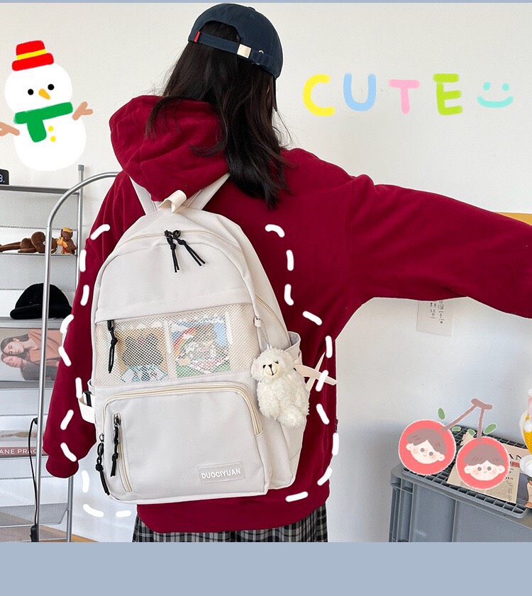 Balo gấu ulzzang chống Kute hàn quốc nước mẫu hót nhất 2021 có kèm gấu B086