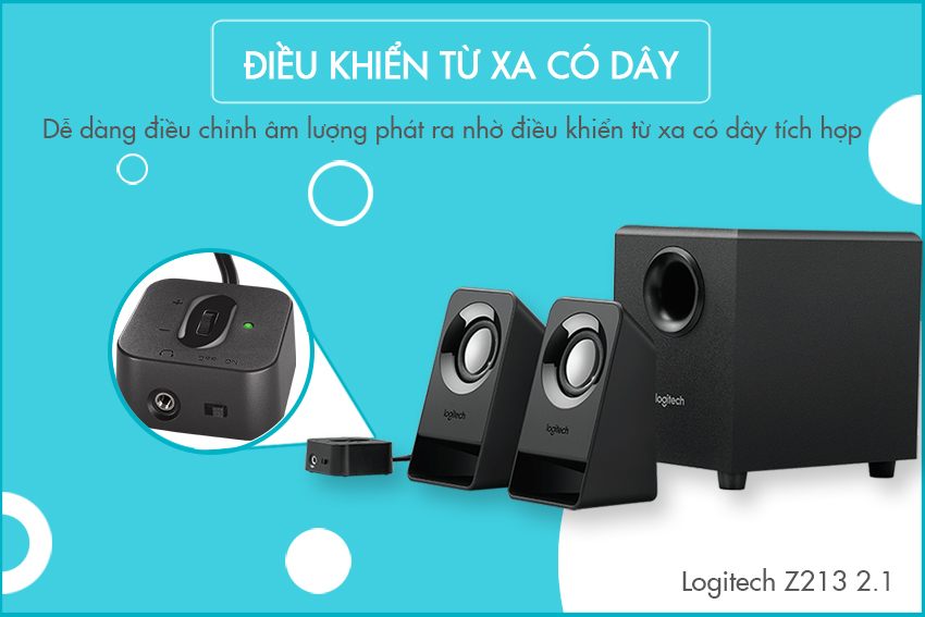 Loa Vi Tính Logitech Z213 14W - Hàng Chính Hãng