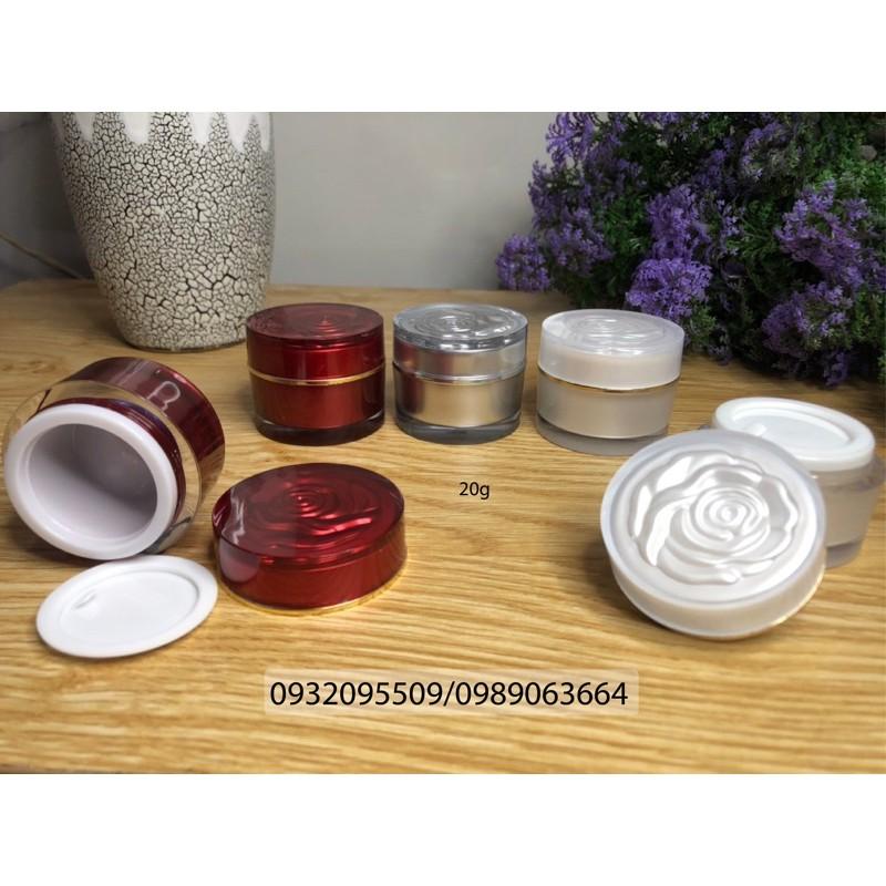 Hũ 20g hoa hồng đựng kem mỹ phẩm