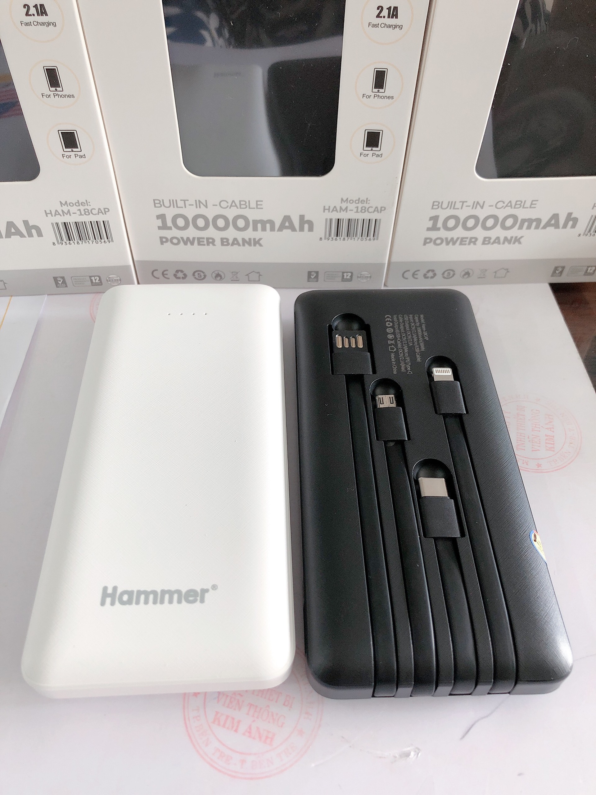 Sạc dự phòng Ham H18 kèm cáp sạc, dung lượng 10000 mah , hàng chính hãng