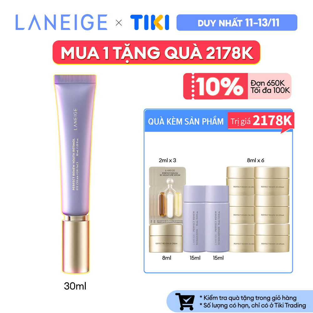 Kem Dưỡng Ngăn Ngừa Lão Hóa Vùng Mắt Laneige Perfect Renew Youth Retinol 30ml