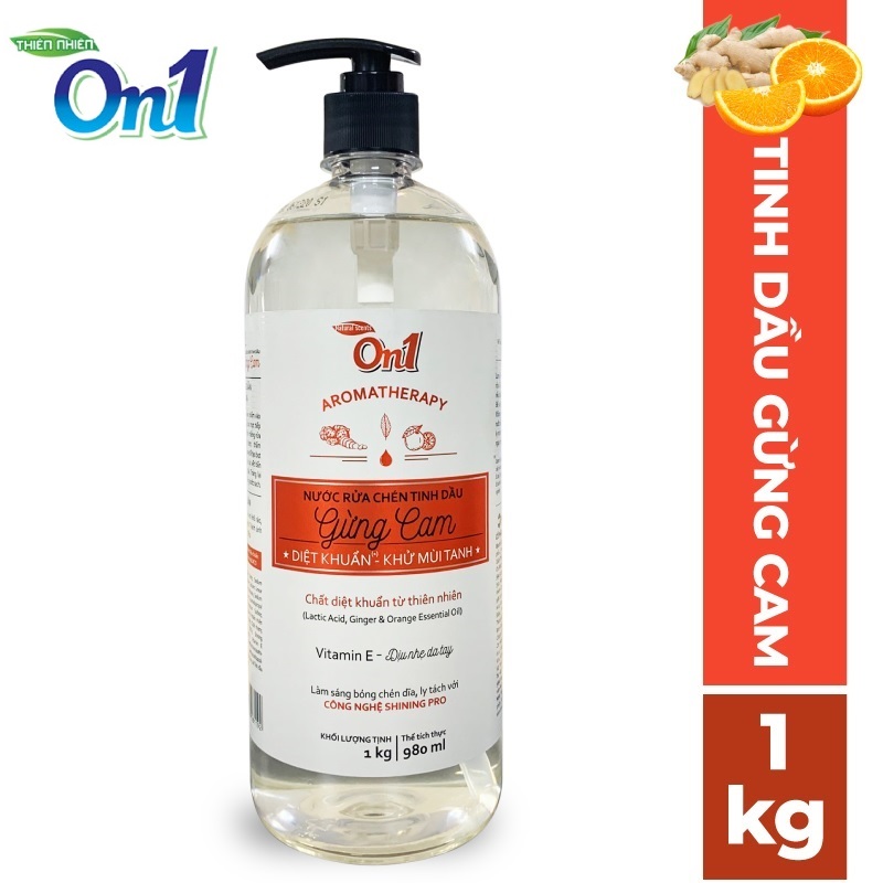 Nước rửa chén On1 tinh dầu gừng cam 1Kg N5603