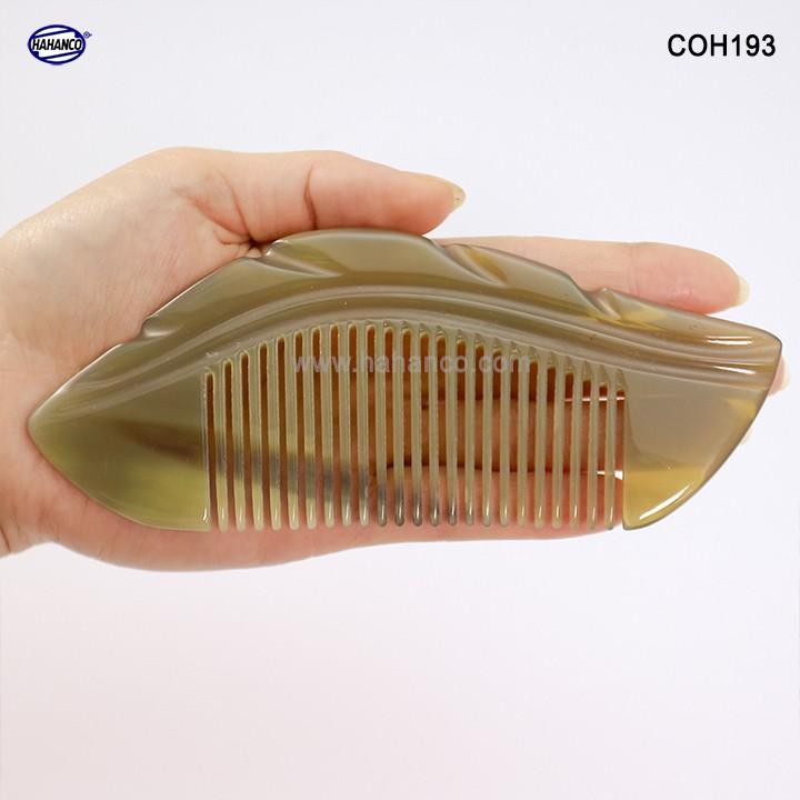 Lược sừng lá khía đẹp (Size: M- 15cm) COH193 - Lược sừng xuất Nhật - Chăm sóc tóc