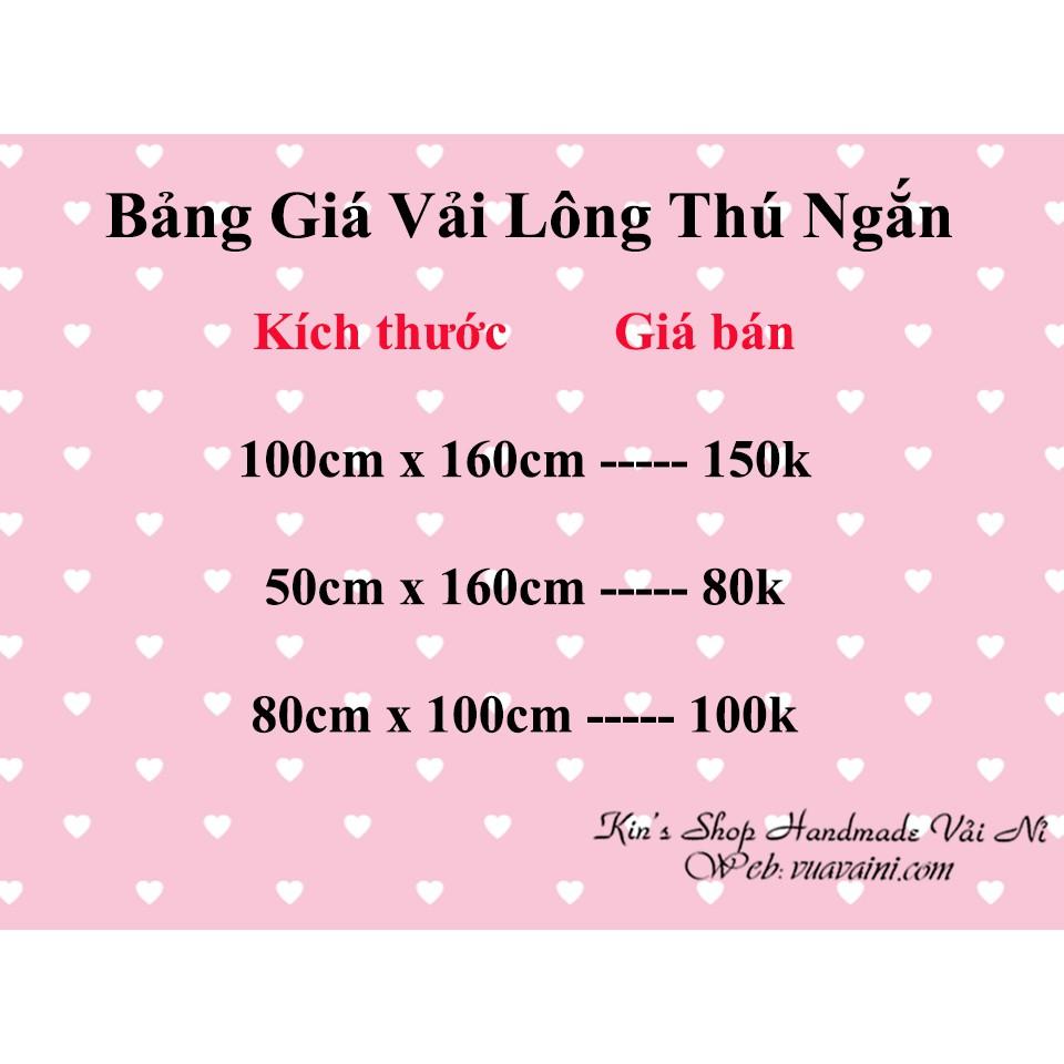 Vải lông thú ngắn cao cấp dùng làm thú nhồi bông và áo khoác lông, thảm lông chụp hình sản phẩm