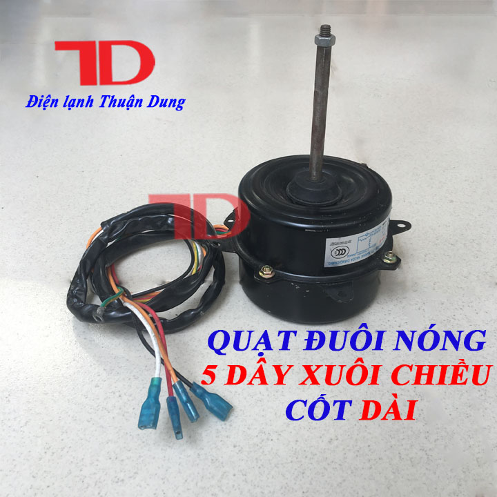 Quạt đuôi nóng điều hòa 36W 5 dây xuôi chiều cốt dài, mô tơ quạt đuôi nóng điều hòa