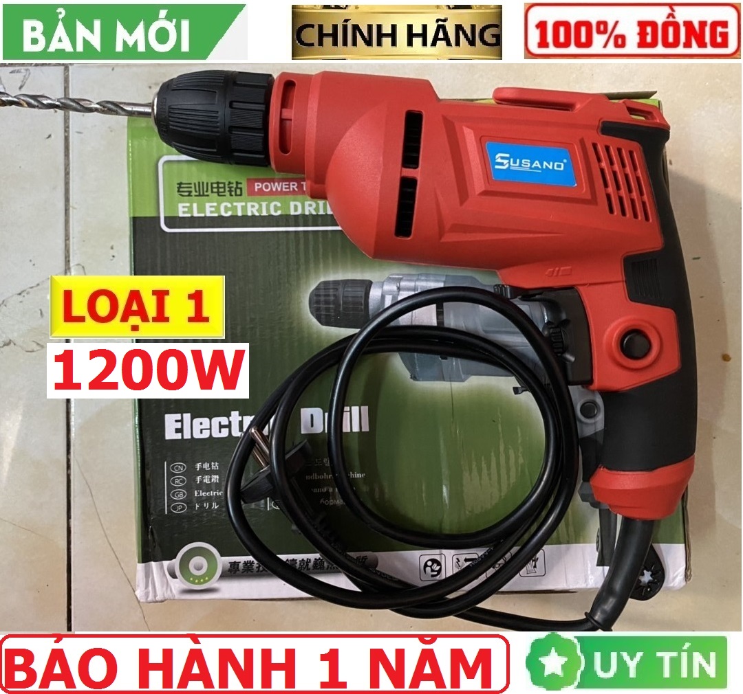 Máy khoan 10mm 1200w, 100% dây đồng