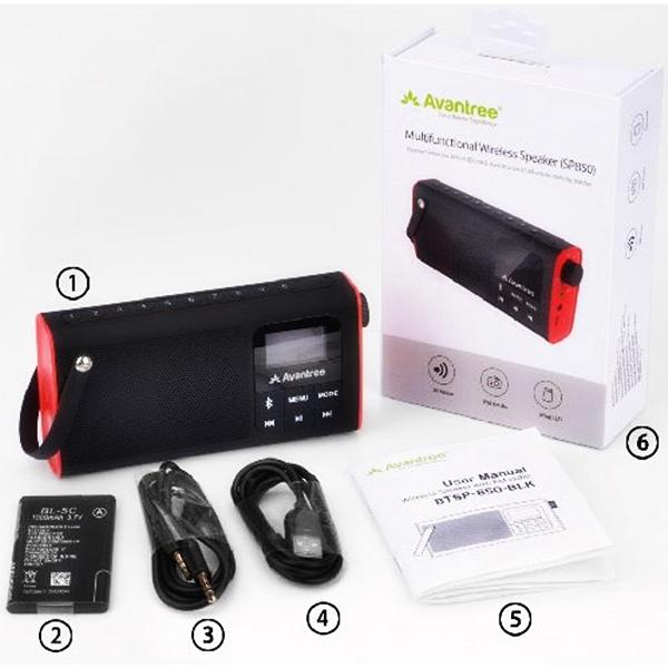 Loa Bluetooth mini kiêm đài FM - AVANTREE SP850 - A2023  - Hỗ trợ jack cắm tai nghe, khe cắm thẻ nhớ, thời gian chơi nhạc 10h, thời gian dùng Radio lên đến 20h - Hàng Chính Hãng