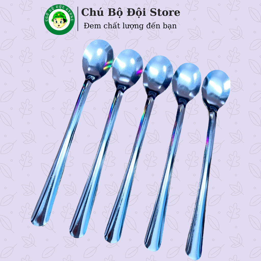 Muỗng Inox Tròn Dài Chất Liệu Bằng Inox 304 Dày