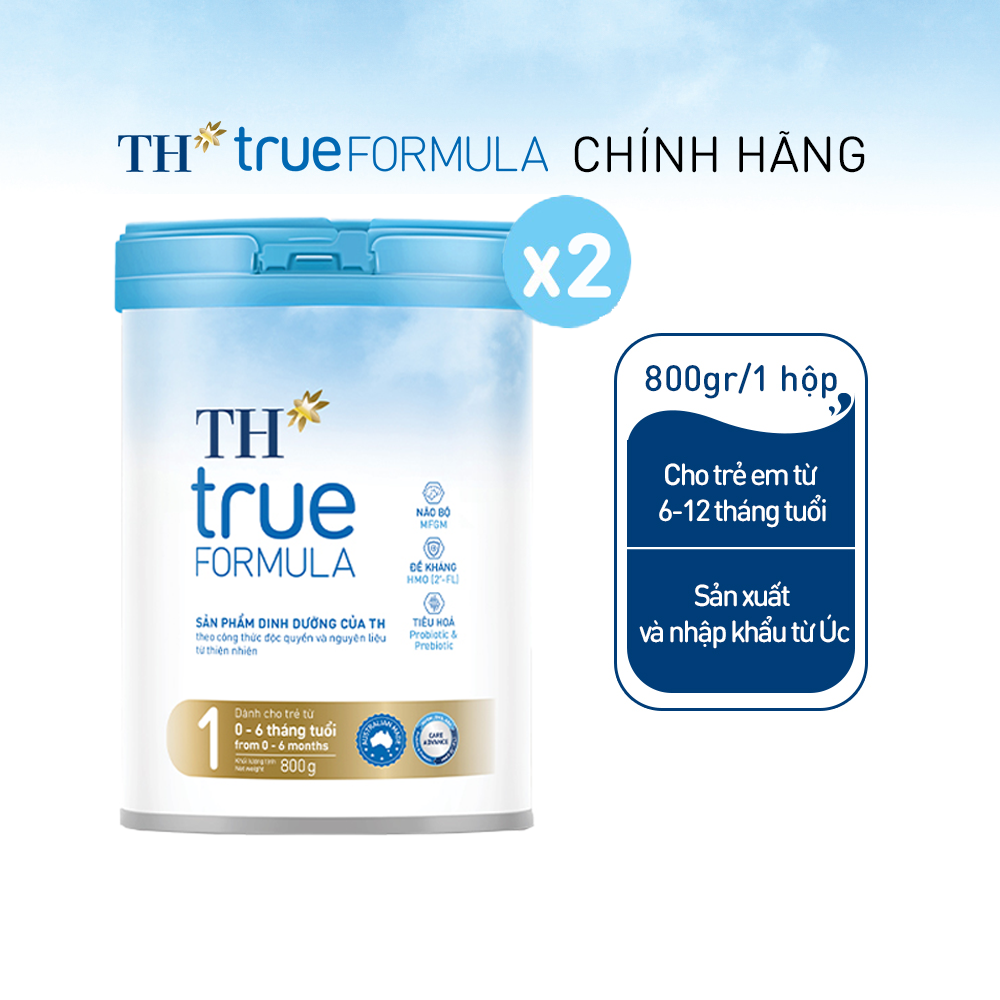 Combo 2 Sản phẩm dinh dưỡng công thức cho trẻ từ 0 đến 6 tháng tuổi TH True Formula 1 800g