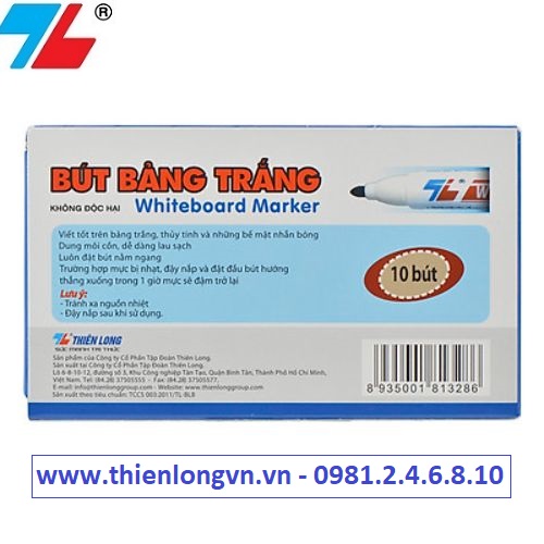 Hộp 10 cây bút lông bảng to Thiên Long; WB-03 mực xanh