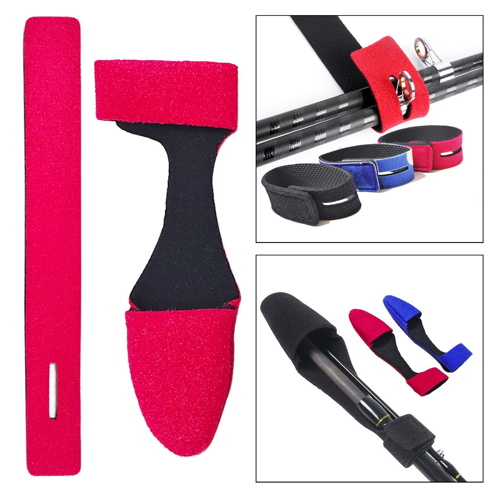 2x Fishing Rod Tip Cover and Tie Sleeve Neoprene Fishing Pole Tip Protection