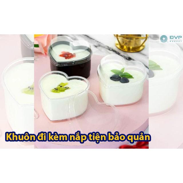 Ly nhựa đựng bánh mousse hình trái tim 6x7cm WH55 (10 cái kèm nắp)