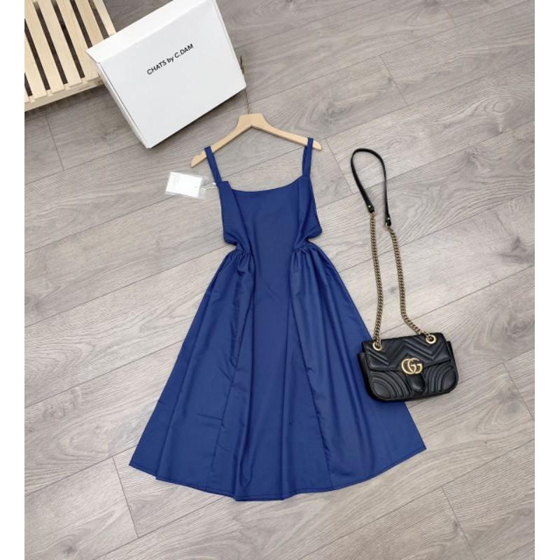 Váy đầm maxi 2 dây xanh hàng thiết kế chất cực đẹp