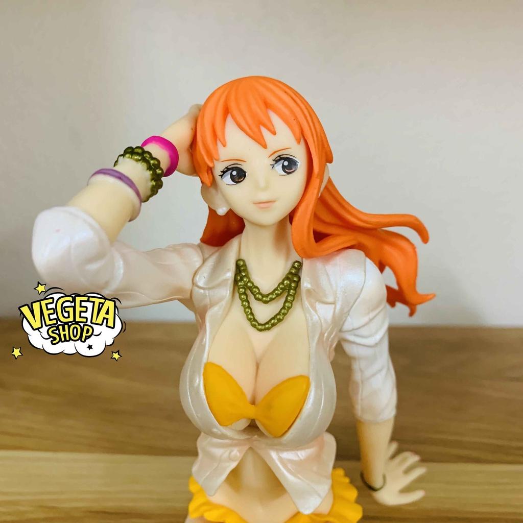 Mô hình One Piece - Nami ngồi sexy quyến rũ xinh đẹp dễ thương tạo dáng bãi biển - Ngang 19cm Cao 11cm