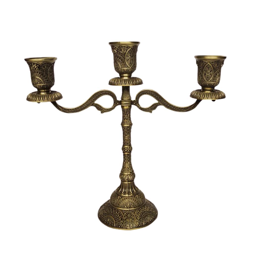Antique Style Candle Holder Bronze Candelabra For Wedding Party Votive