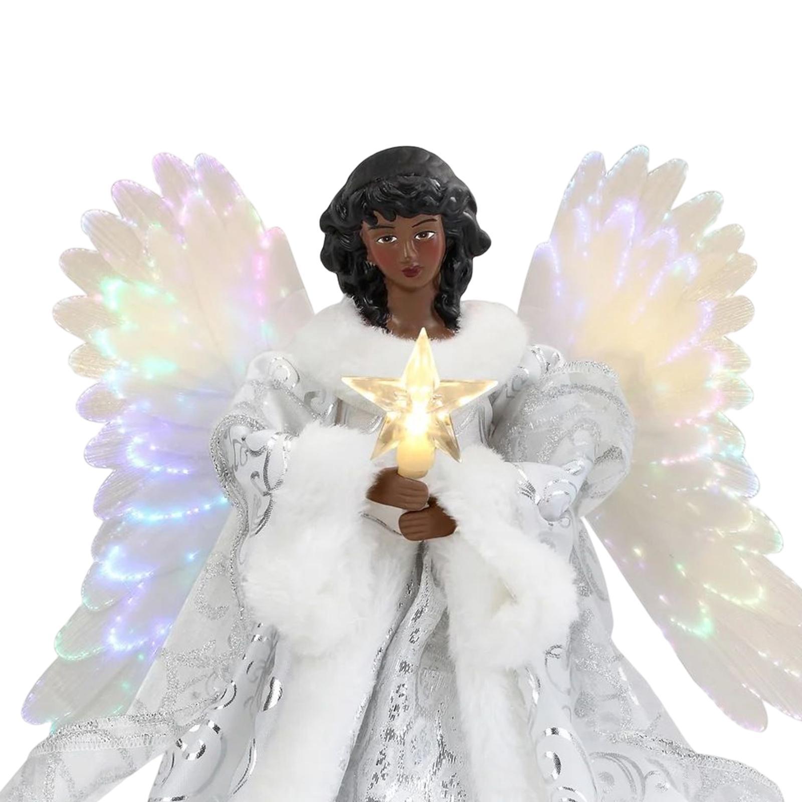 Angel Christmas Treetop Figurine 25*20cm Mall Desktop with Lights Star