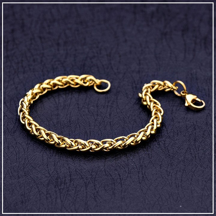 Lắc tay nam chuỗi xích nhỏ mạ lớp vàng 24k thời thượng