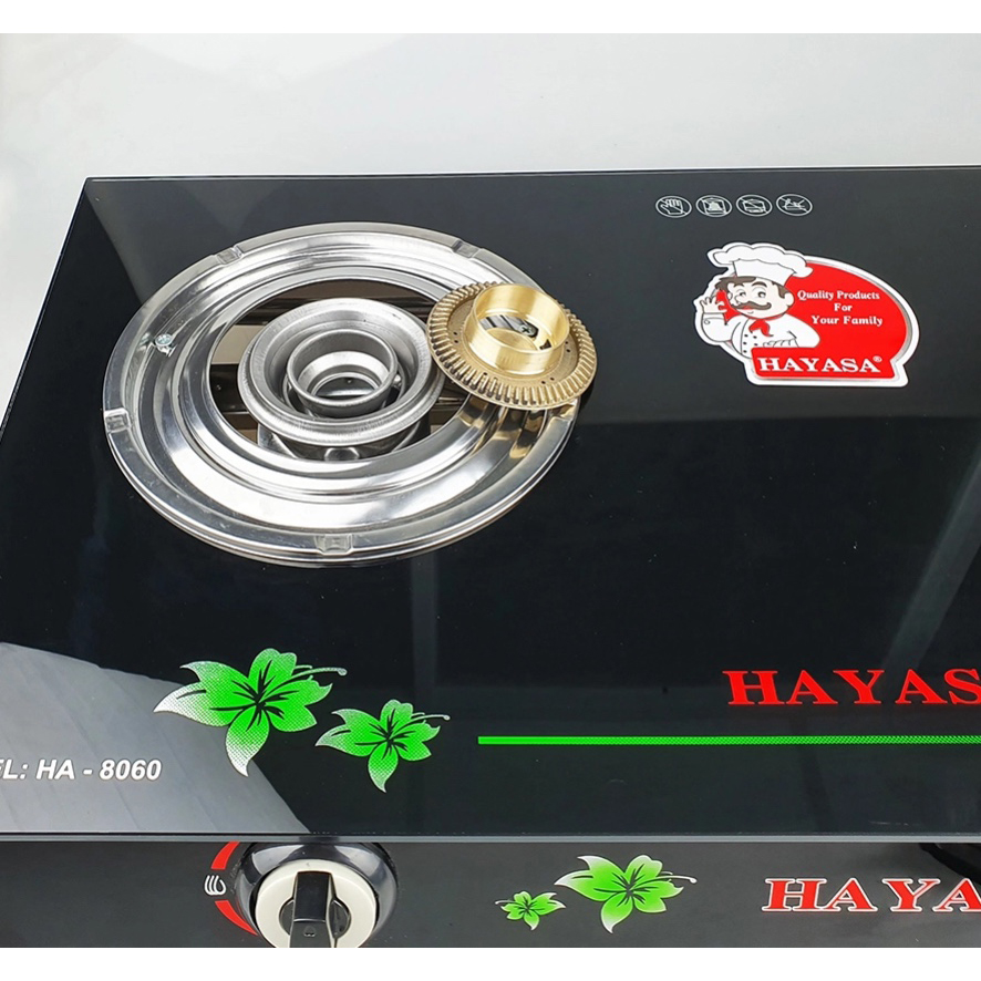 Bếp gas đôi dương kính Hayasa HA-8060 - Hàng chính hãng
