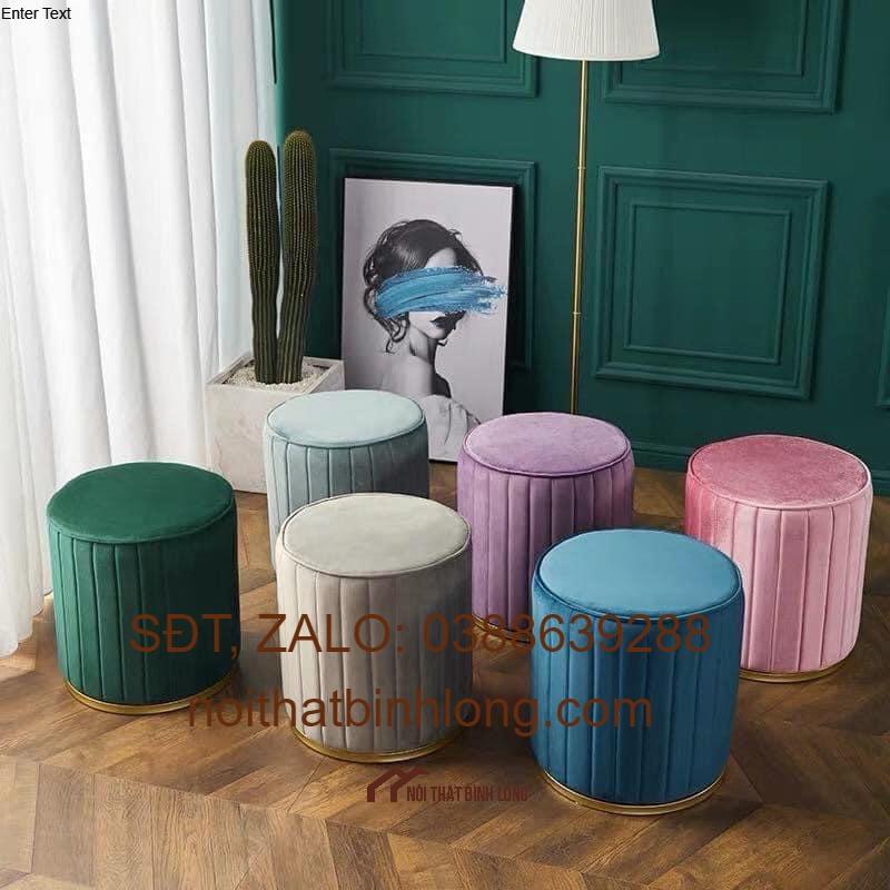 Đôn tròn cao bọc sofa