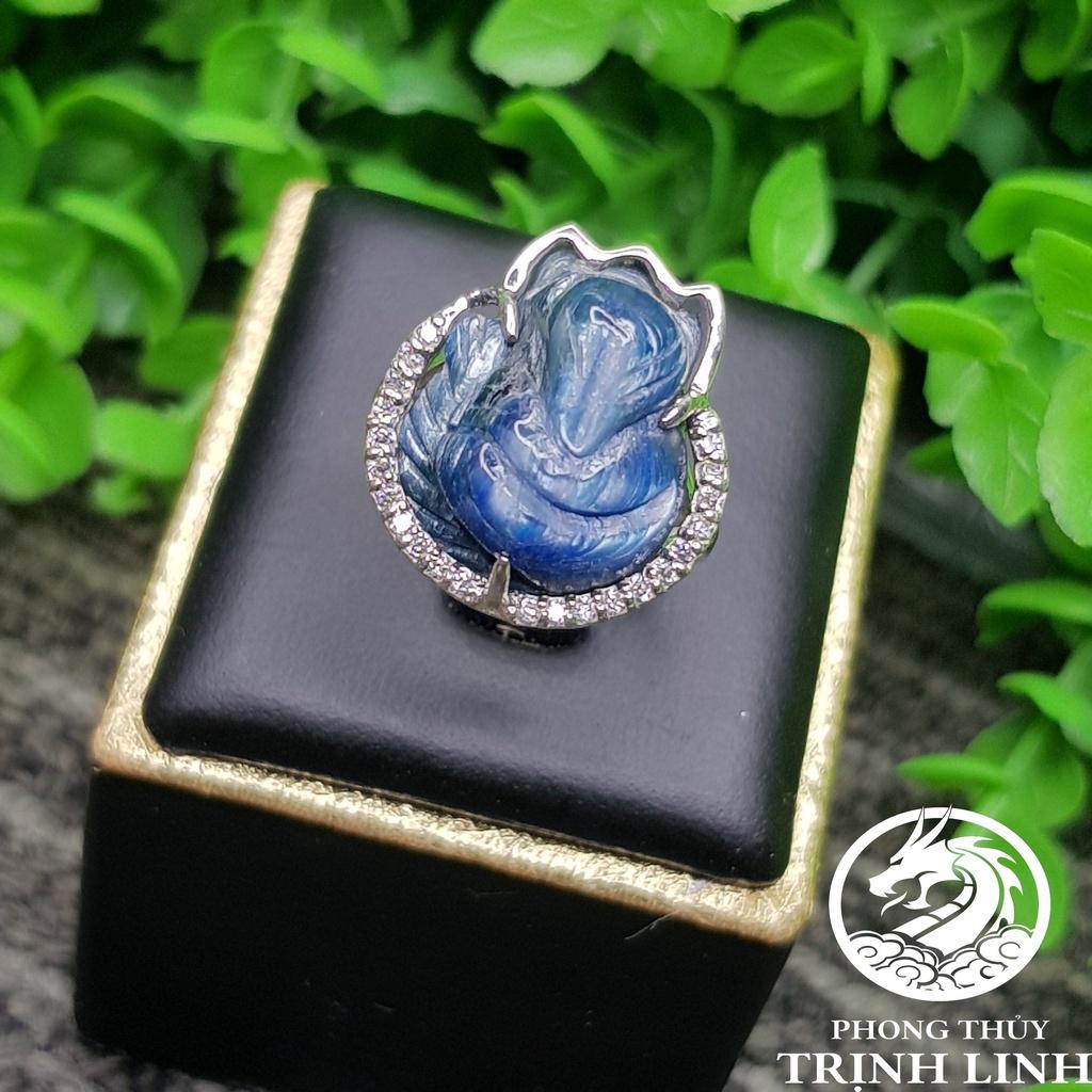 NHẪN HỒ LY XANH BIỂN ĐẬM