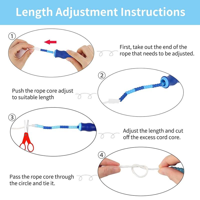 Dây Nhảy Trẻ Em Dây Nhảy Có Thể Điều Chỉnh Chiều Dài Chống Rối Phân Đoạn Mềm Đính Hạt Dây Nhảy Cho Tập Luyện Tại Nhà Trường