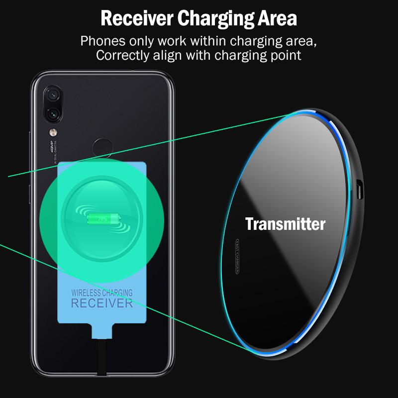Bộ thu sạc không dây QI cho Realme GT Neo 2 2T 3 3T GT2 Pro Không dây Bộ sạc+Bộ chuyển đổi USB Type-C
