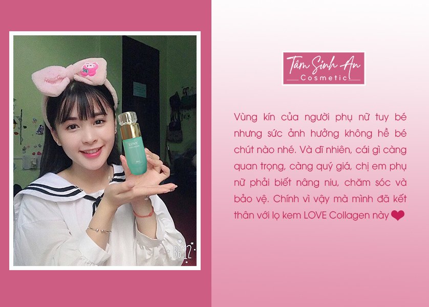 Kem Làm Hồng, Se Khít, Trẻ Hóa Vùng Kín Phụ Nữ LOVE COLLAGEN - 4 Ngày Hiệu Quả - Kem Dưỡng, Khử Thâm Nhũ Hoa - Tâm Sinh An Cosmetic