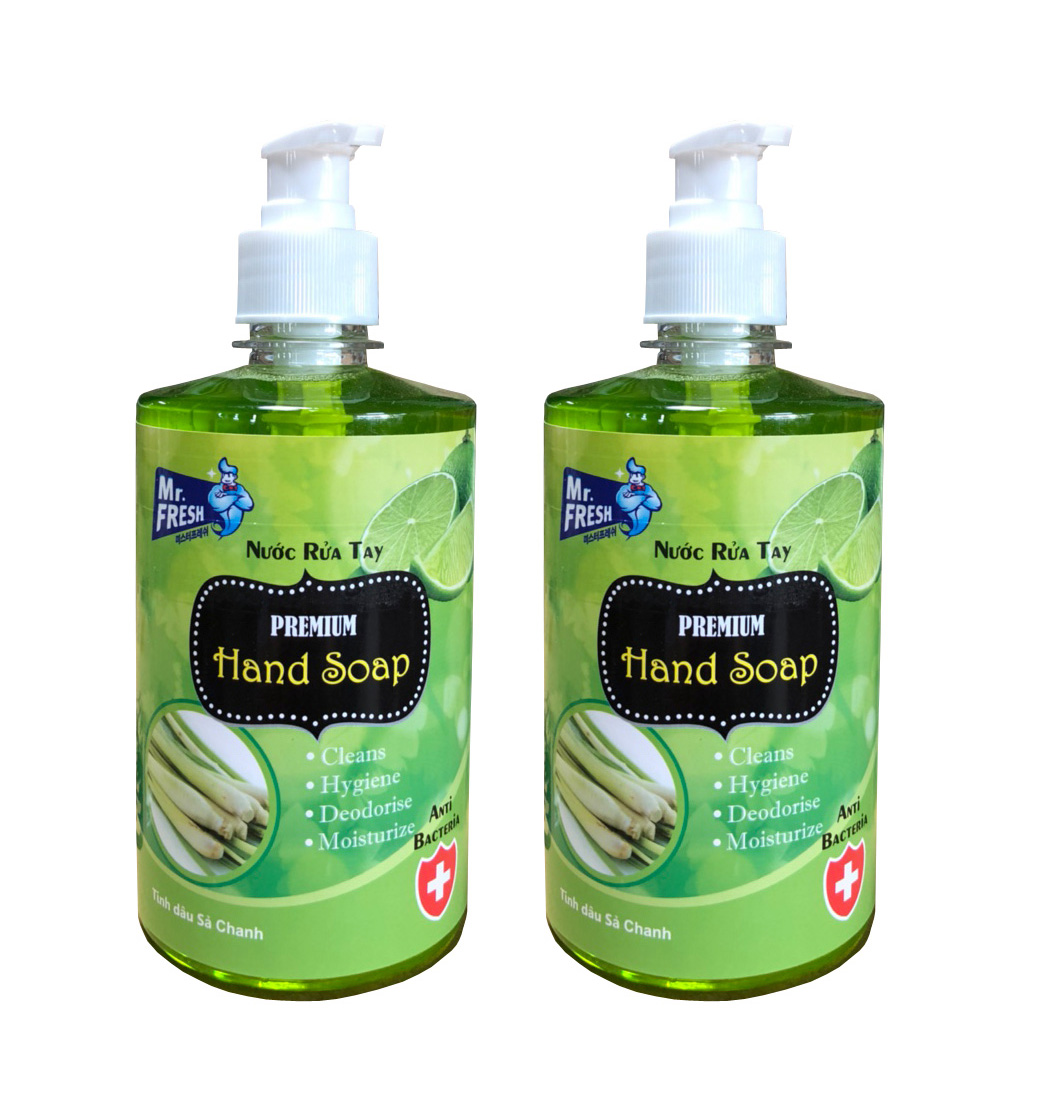 Combo 2 chai nước rửa tay Hand Soap 500ml Hương Cam Quế Và ,Xả Chanh