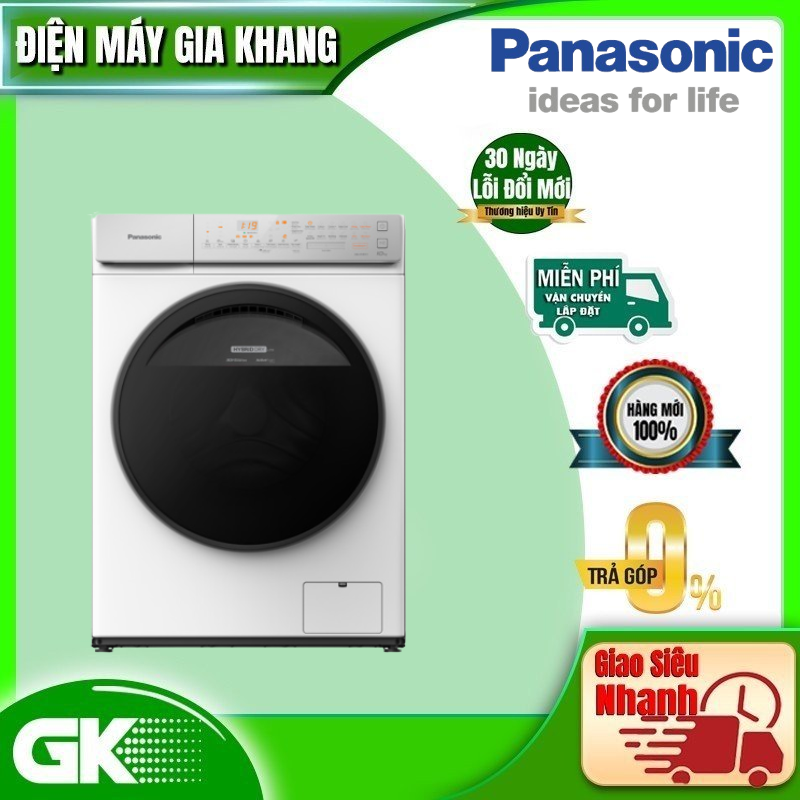 Máy Giặt Cửa Trước Panasonic 10 Kg NA-V10FC1WVT - Diệt khuẩn đến 99.99% - Tính năng sấy tiện ích - Hàng Chính Hãng - Giao Toàn Quốc
